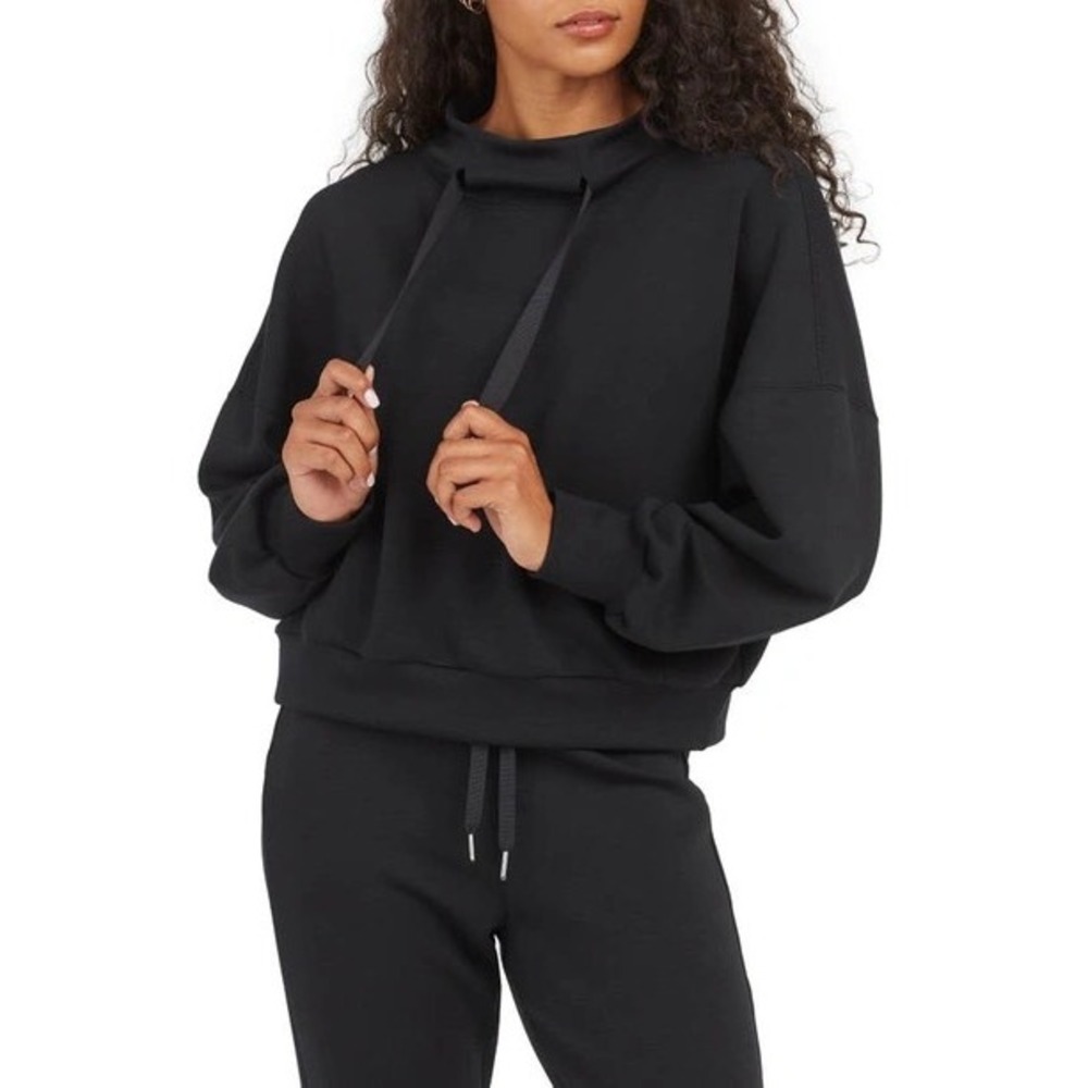 Spanx Airluxe At The Hip Pullover Black Women's Size XL